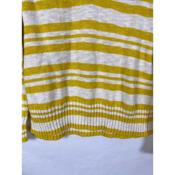 Gap Women Yellow Stripes Knit Sweater V Neck Size XS - Picture 8 of 9